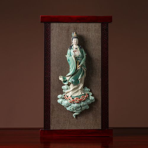 省20元观音中式禅意摆件家用石湾陶瓷佛像